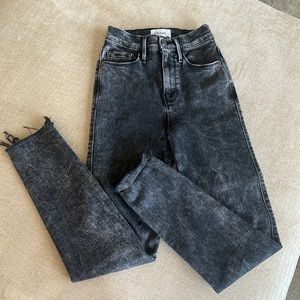 Frame denim black jeans, le Sylvie slender straight, size 23